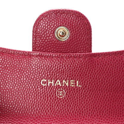 Chanel Caviar Quilted Flap Card Holder Wallet Dark Pink 6 of 8