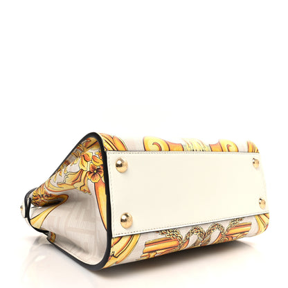 Fendi X VERSACE Vitello Seta Nappa Fendace FF Baroque Mini Peekaboo Iconic Satchel White Ice Gold 4 of 12