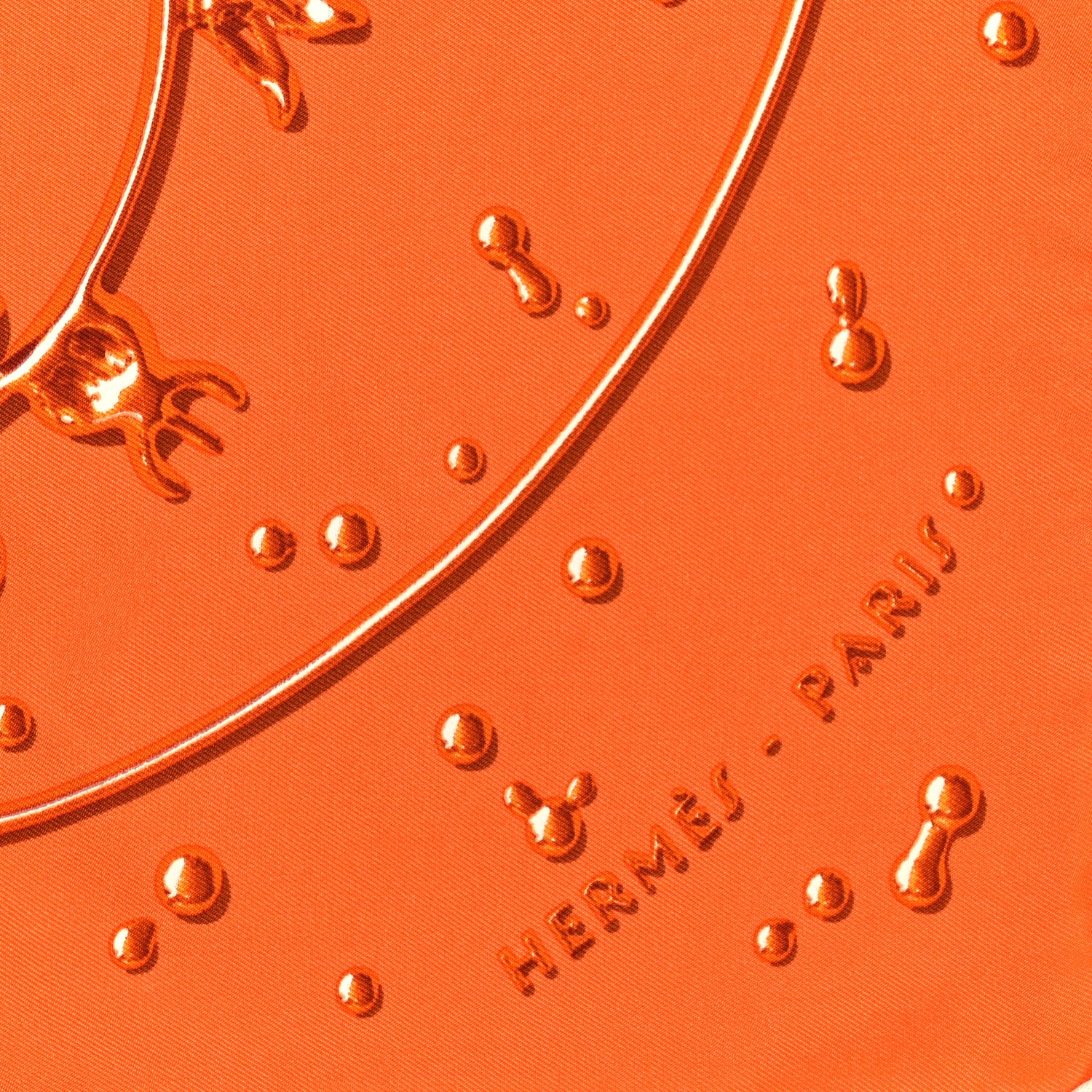 Hermes Silk Vif Argent Pocket Square Scarf Orange 2 of 3