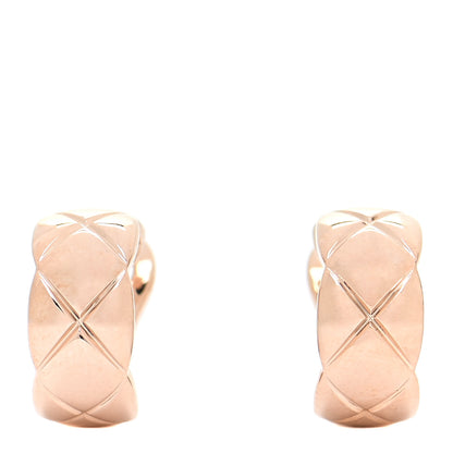 Chanel 18K Beige Gold Coco Crush Hoop Earrings 1 of 5