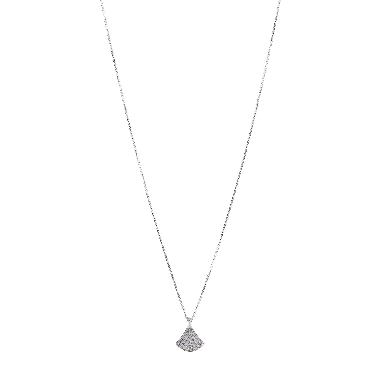 Bulgari 18K White Gold Diamond Divas' Dream Pave Necklace 1 of 7