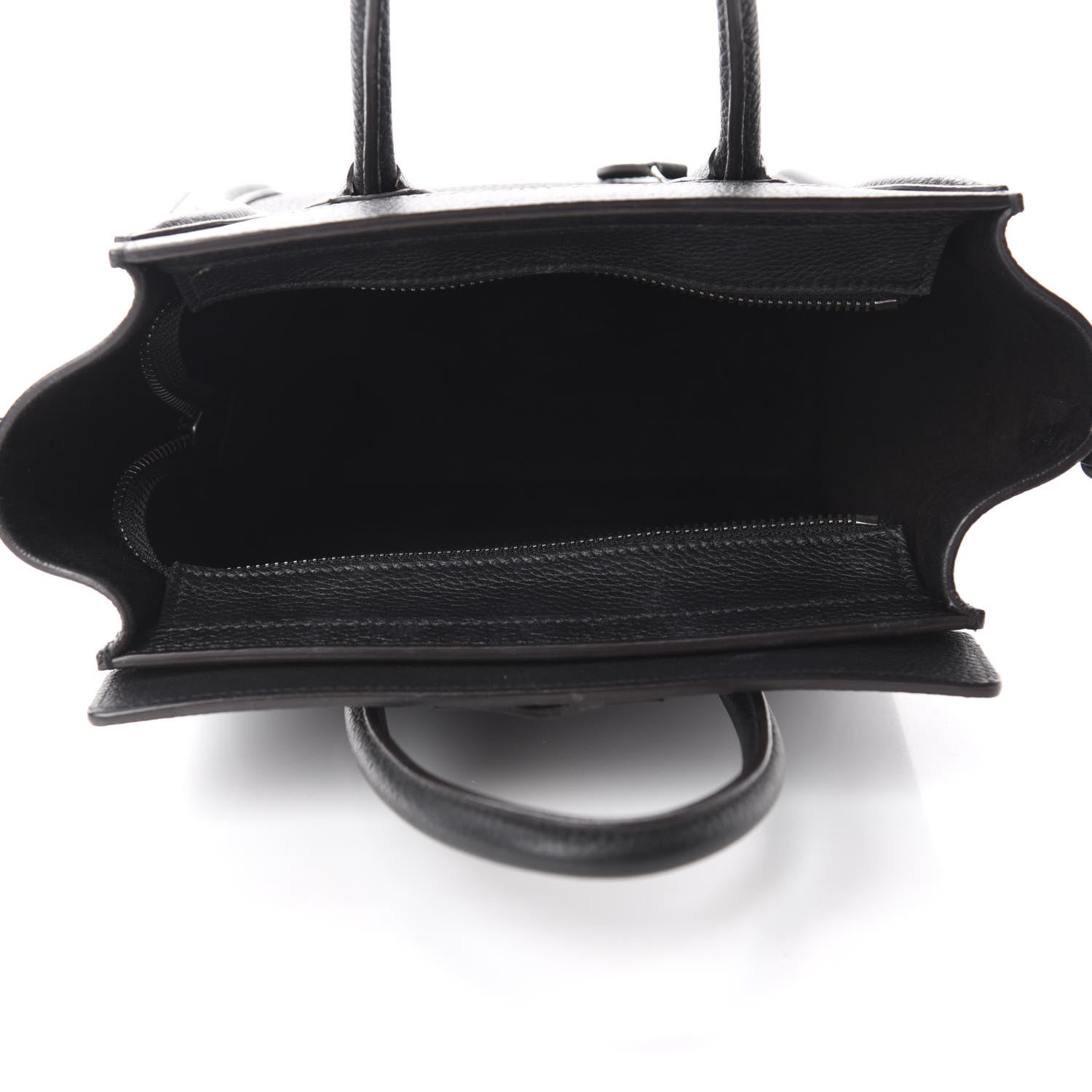 Celine Drummed Calfskin Nano Luggage Black 6 of 10