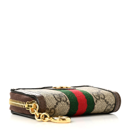 Gucci GG Supreme Monogram Web Ophidia Zip Around Key Case Beige New Acero 4 of 7