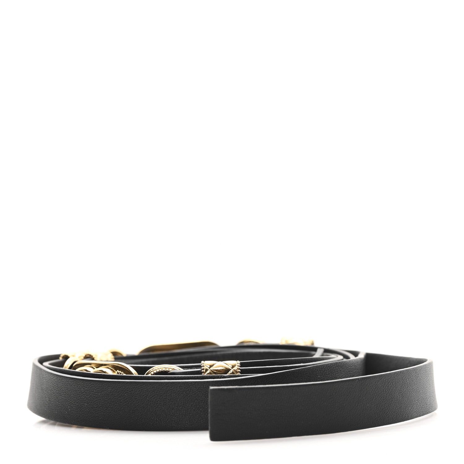 Chanel Lambskin CC Metal Double Wrap Belt Black 2 of 4