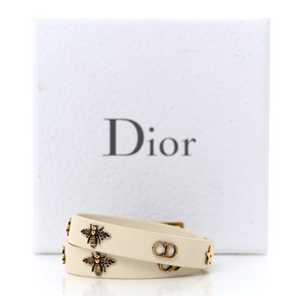 Christian Dior Calfskin Bee Double Bracelet White 7 of 7