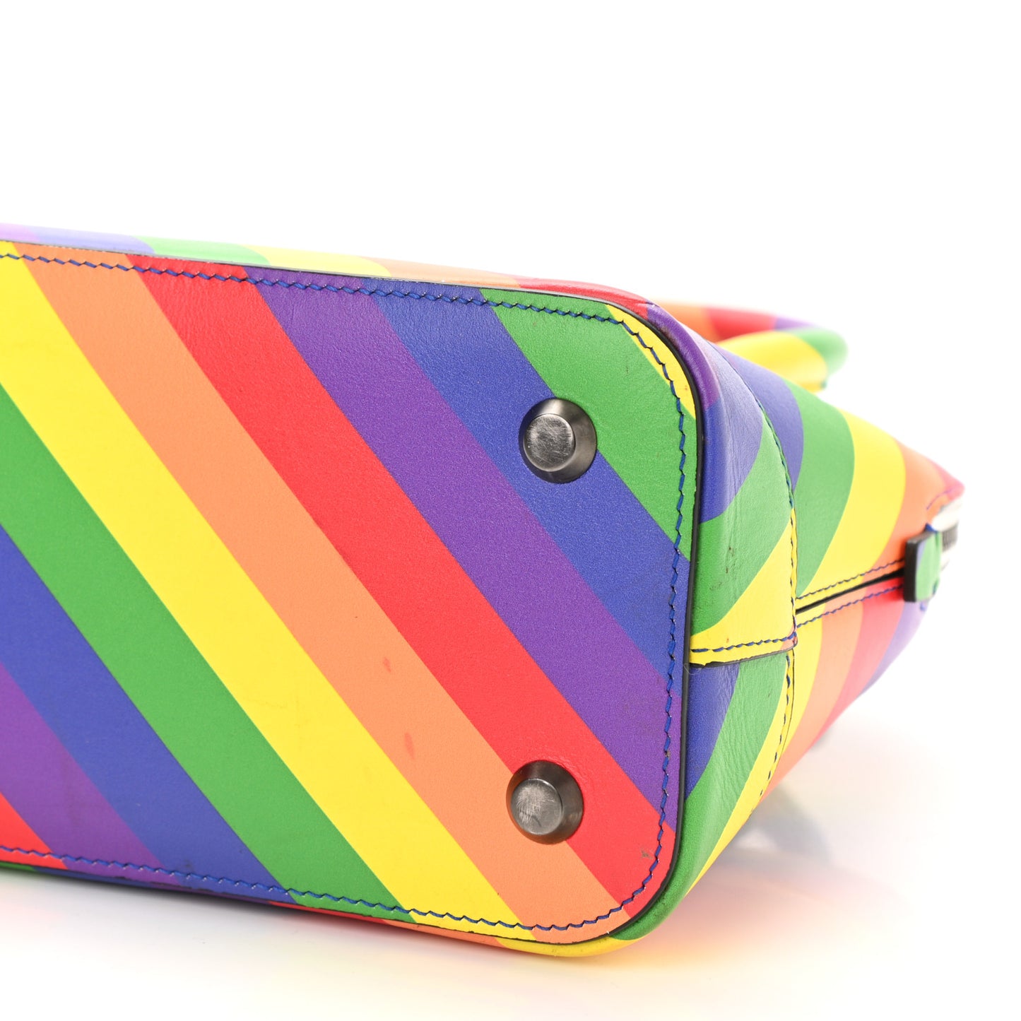 Smooth Calfskin Logo Rainbow S Ville Top Handle Bag Multicolor