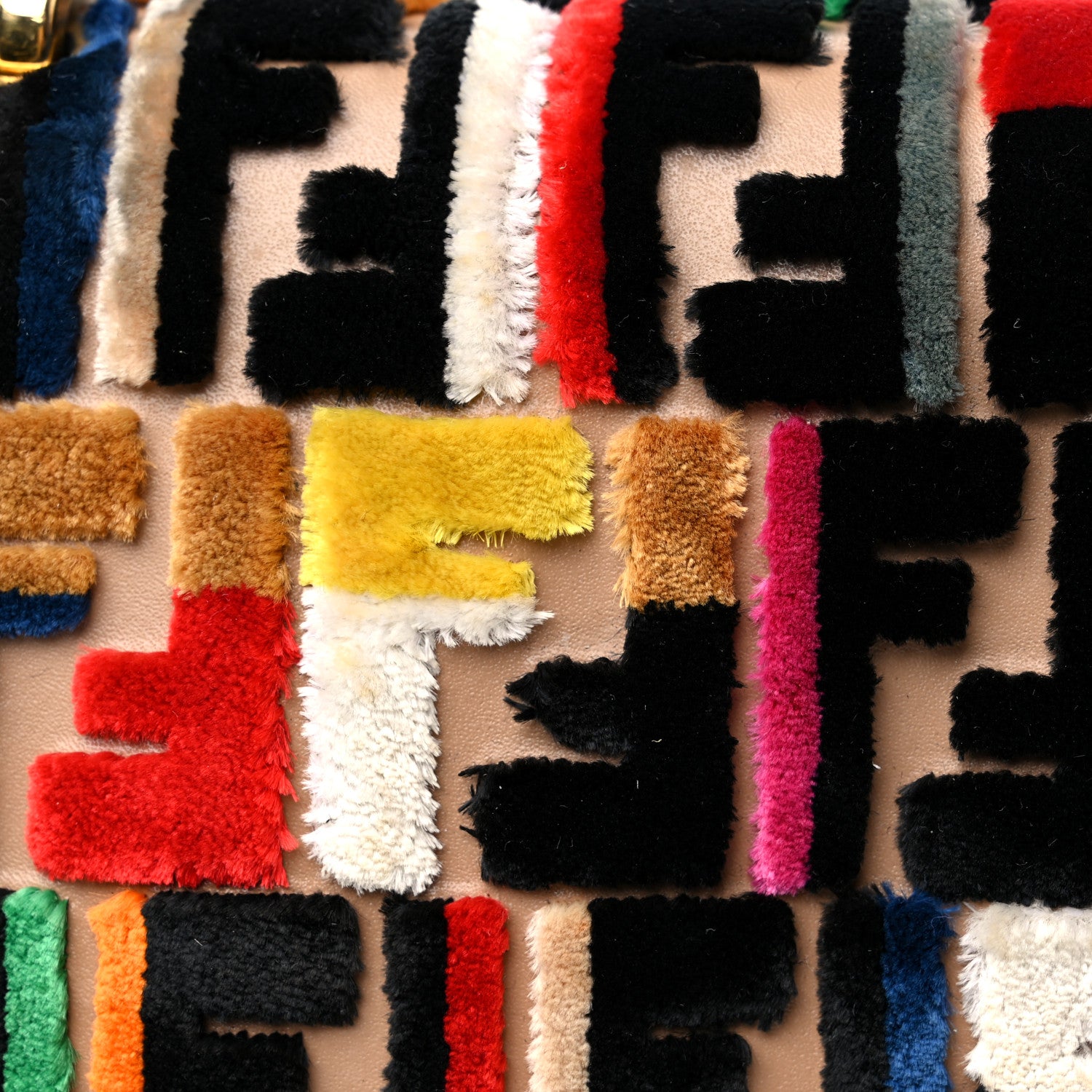 Fendi Vitello Liberty Velvet FF Multicolor Kan I Shoulder Bag Multicolor Cuoio 13 of 15