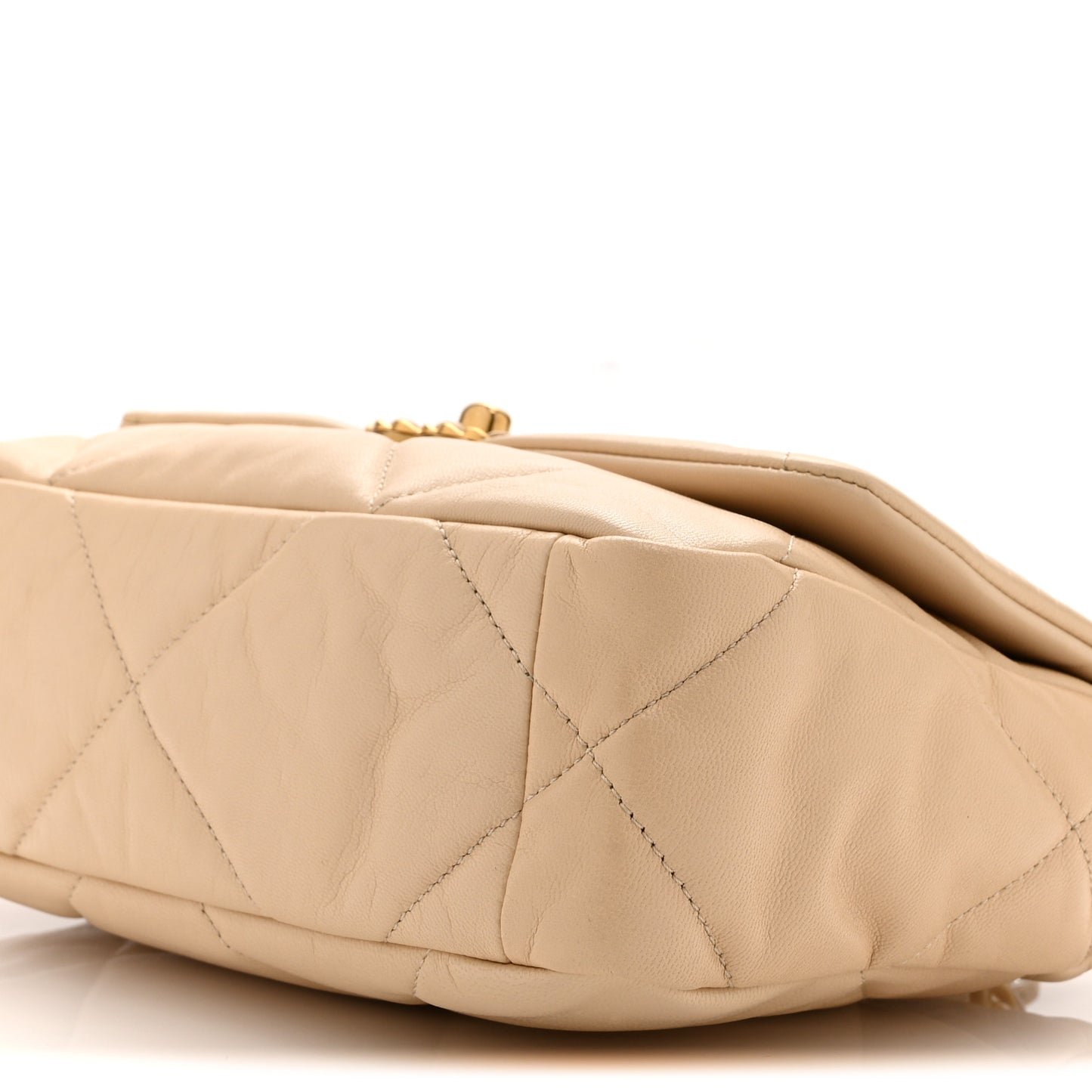 Lambskin Quilted Medium Chanel 19 Flap Light Beige