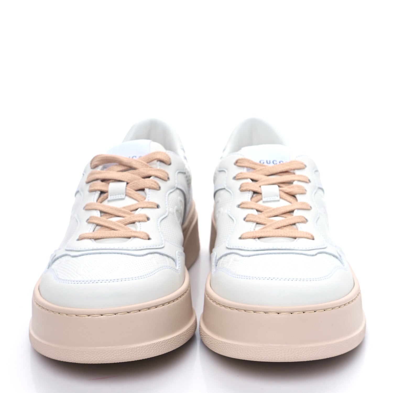 Gucci Calfskin GG Tennis Embossed Womens Platform 55mm Sneakers 40 White 2 of 10