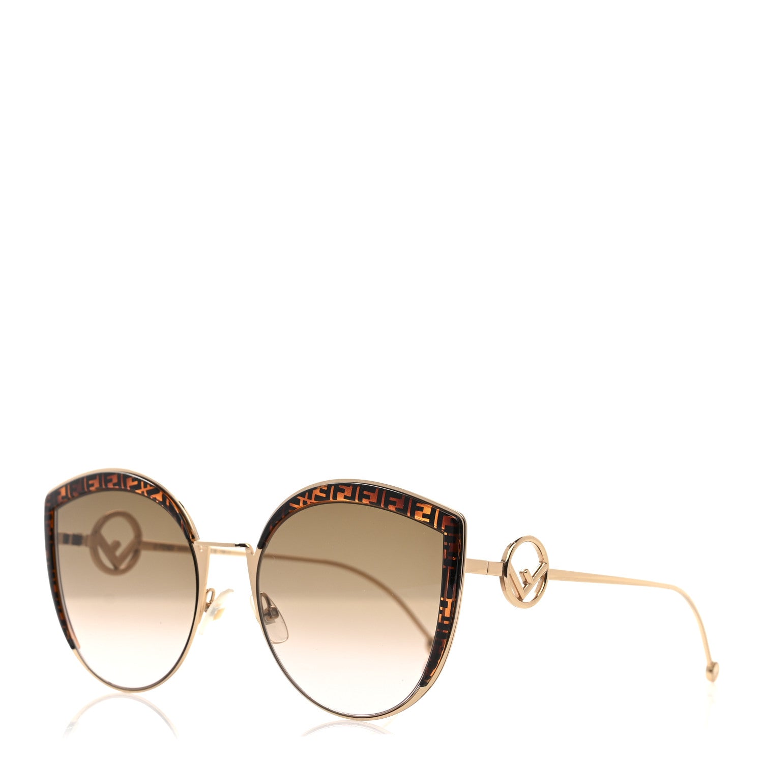 Fendi Metal Acetate F is Fendi FF Cat Eye Sunglasses FF 0290/S Gold 1 of 8