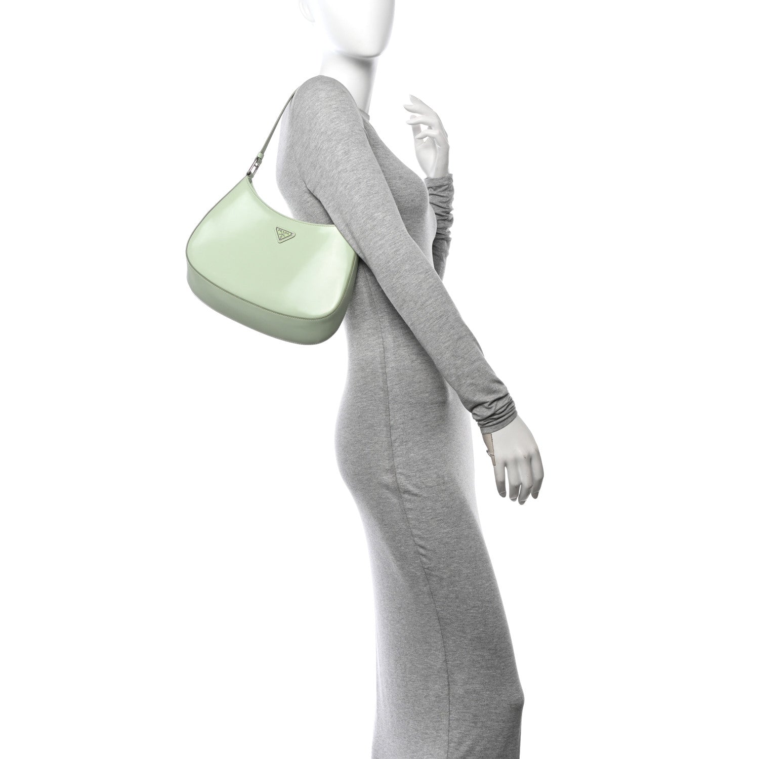 Prada Spazzolato Cleo Shoulder Bag Acqua 2 of 12