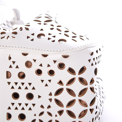Alaia Lux Calfskin Laser Cut Rose-Marie 19 Bag White 9 of 9