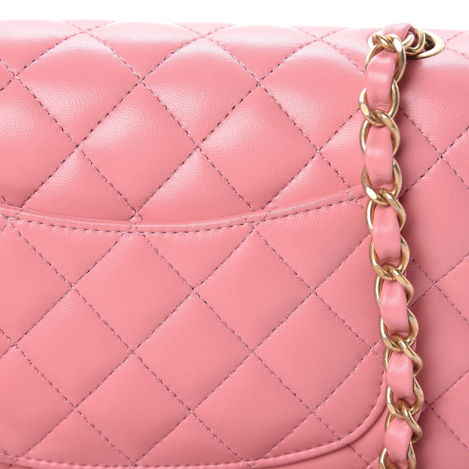 Chanel Lambskin Quilted Mini Rectangular Flap Pink 10 of 11