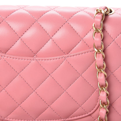 Chanel Lambskin Quilted Mini Rectangular Flap Pink 10 of 11