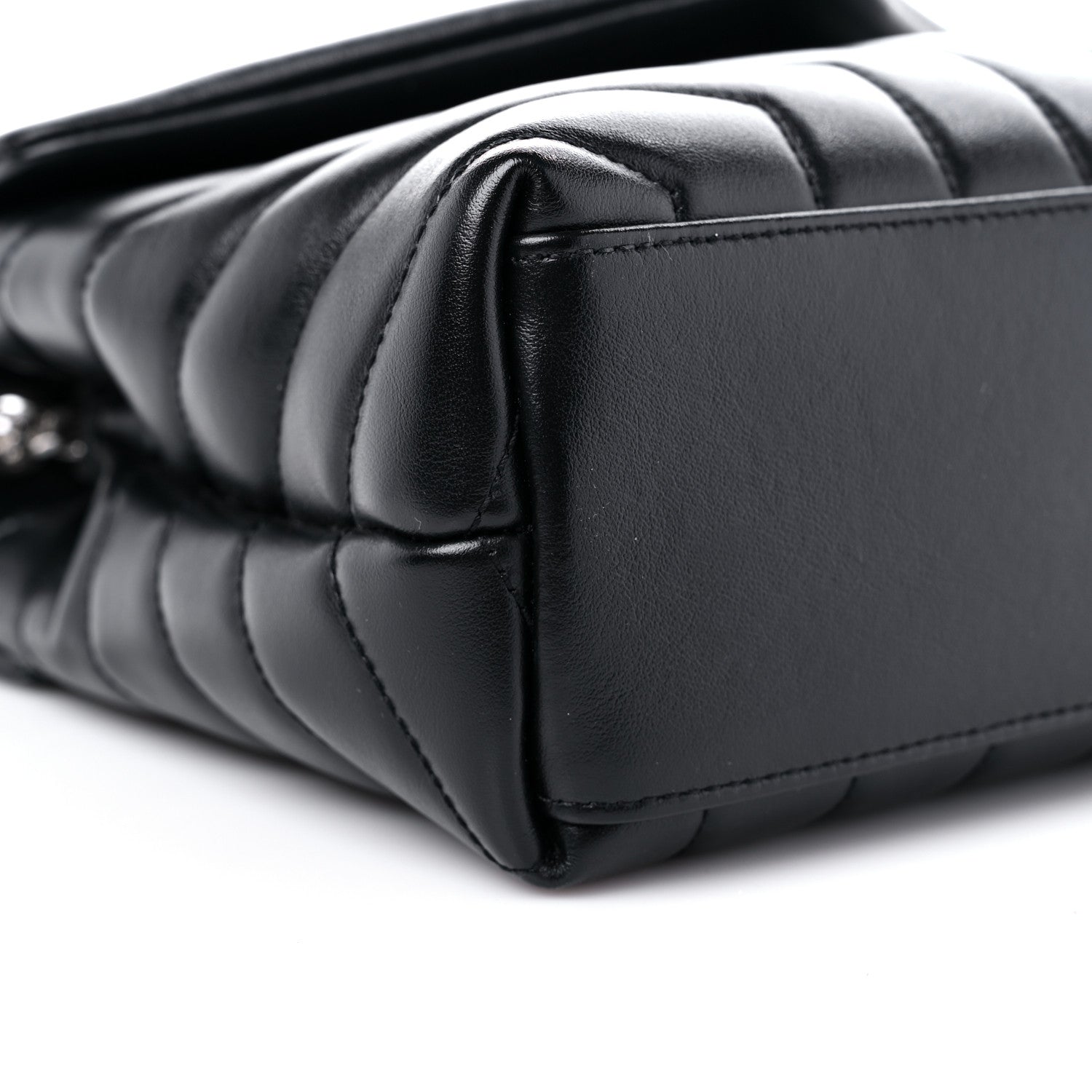Saint Laurent Calfskin Y Quilted Monogram Small Loulou Chain Satchel Black 8 of 10