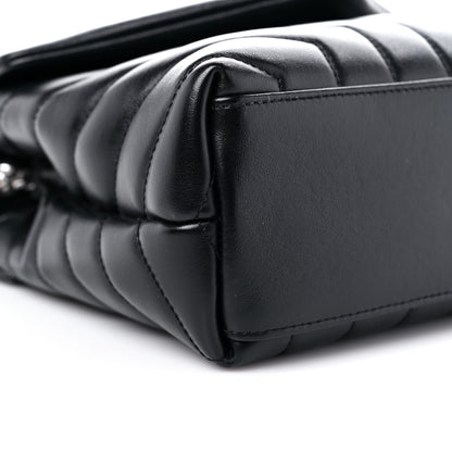 Saint Laurent Calfskin Y Quilted Monogram Small Loulou Chain Satchel Black 8 of 10