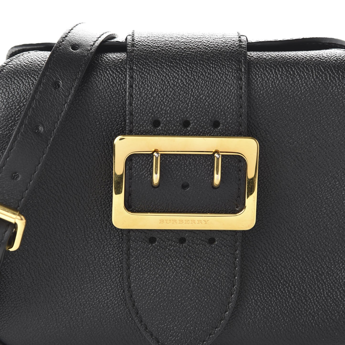 Soft Grain Calfskin Small Buckle Zip Bag Black