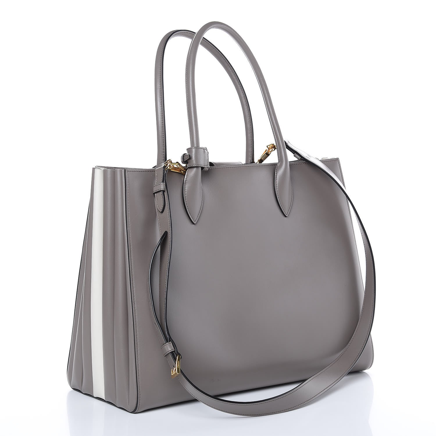 Prada City Calfskin Bibliotheque XL Tote Argilla Talco 3 of 9