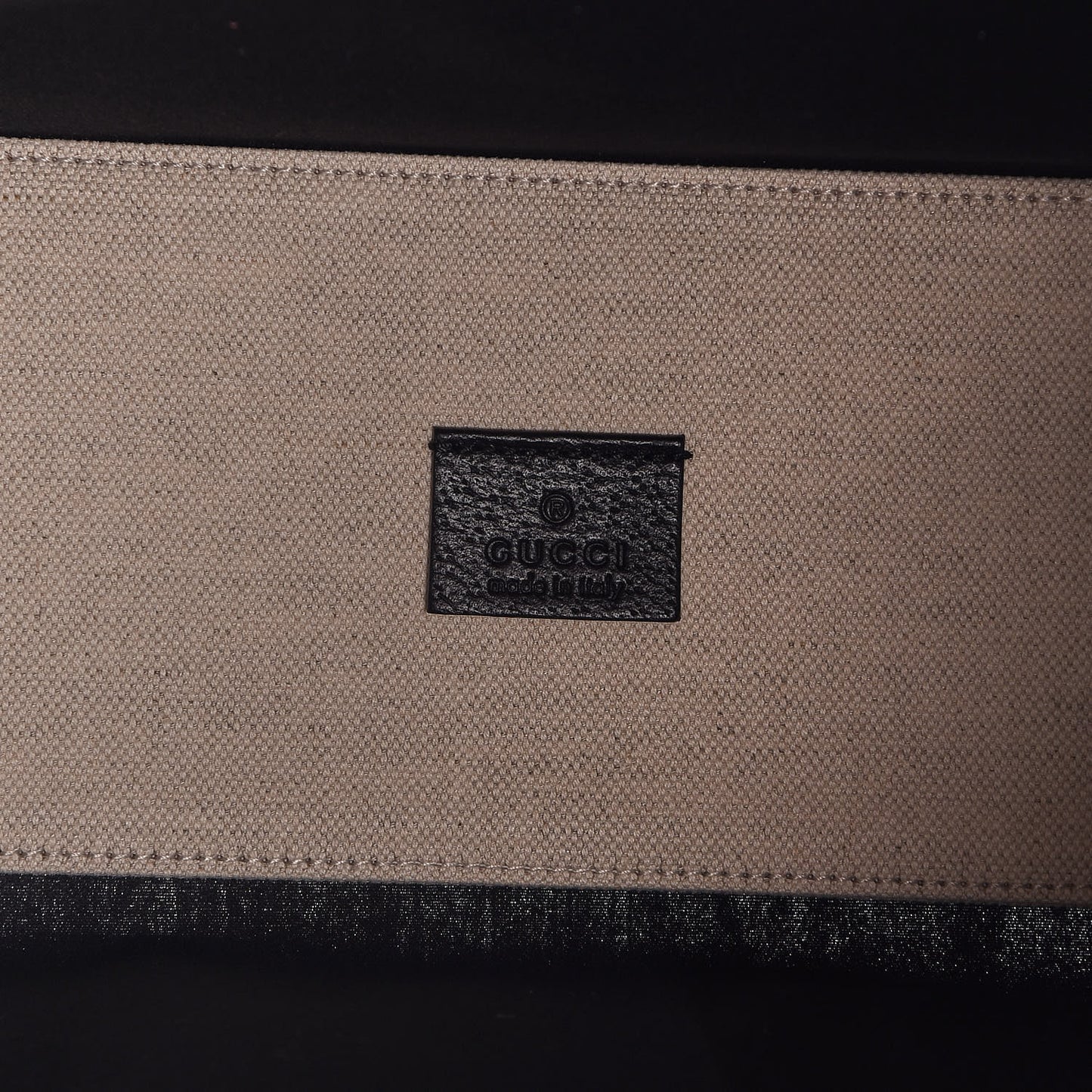 Patent Canvas Frame Logo Vertical Tote Black Crop