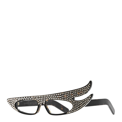 Gucci Acetate Asymmetrical Crystal Sunglasses GG0240S Havanna 1 of 10