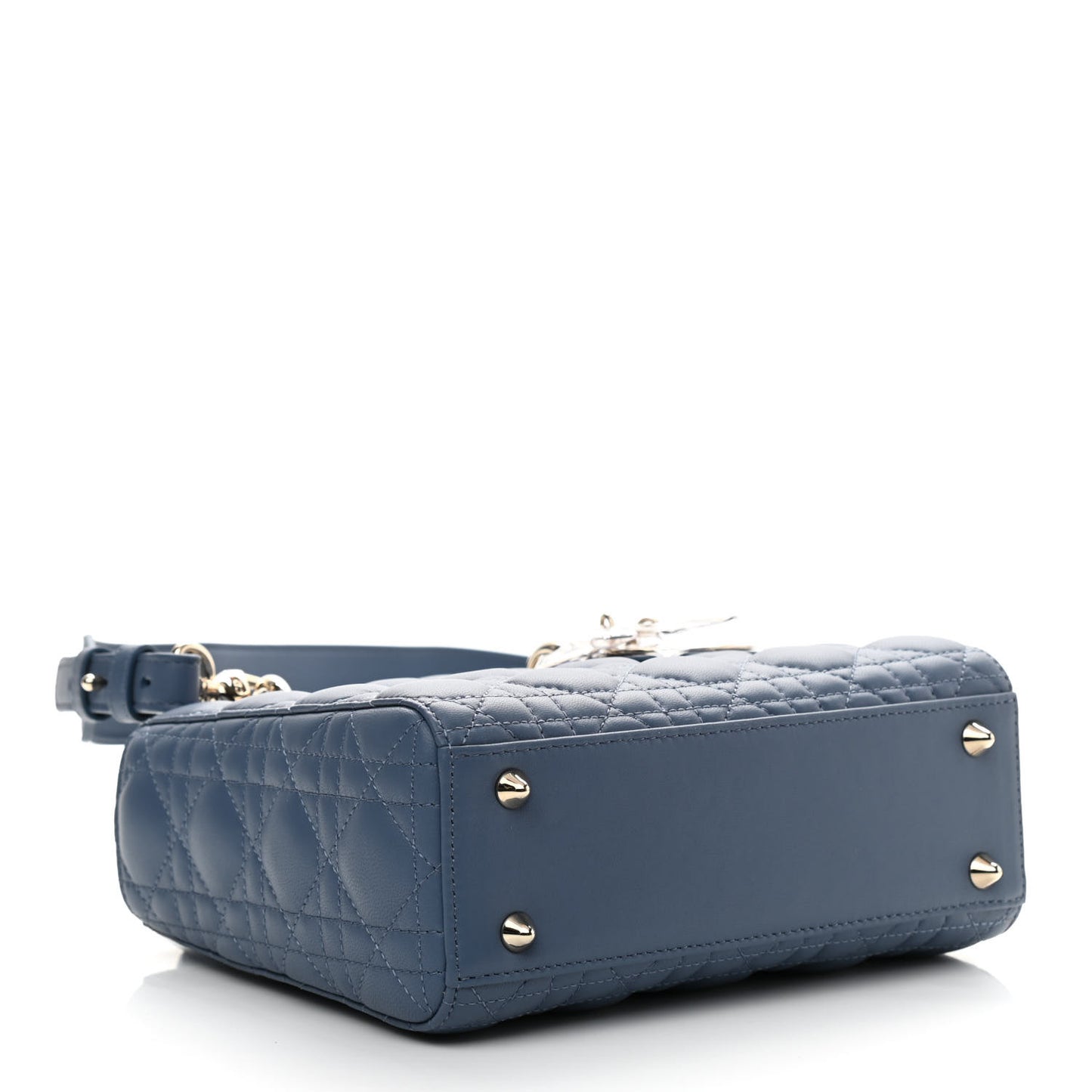 Lambskin Cannage Small Lady Dior Denim