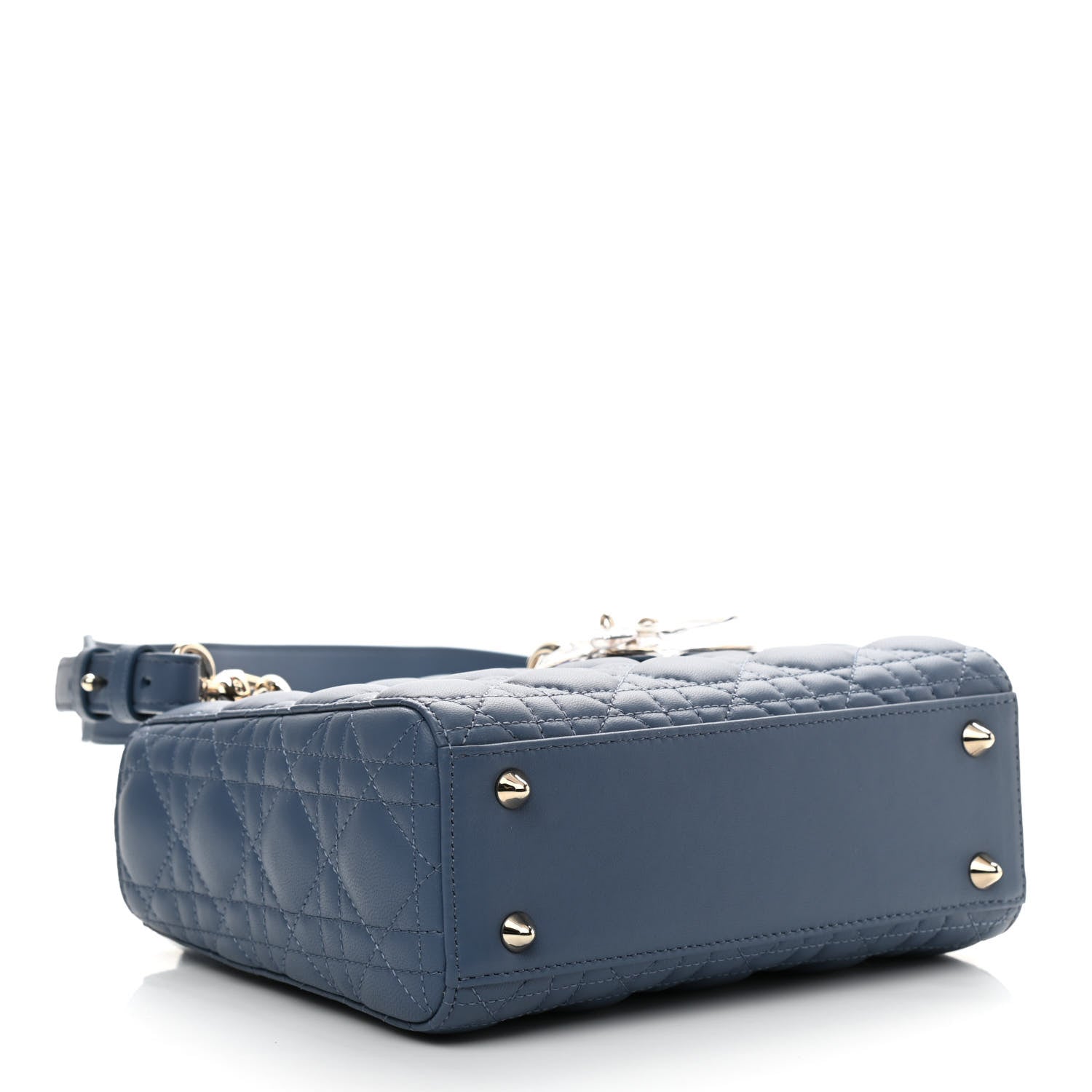 Christian Dior Lambskin Cannage Small Lady Dior Denim 4 of 10