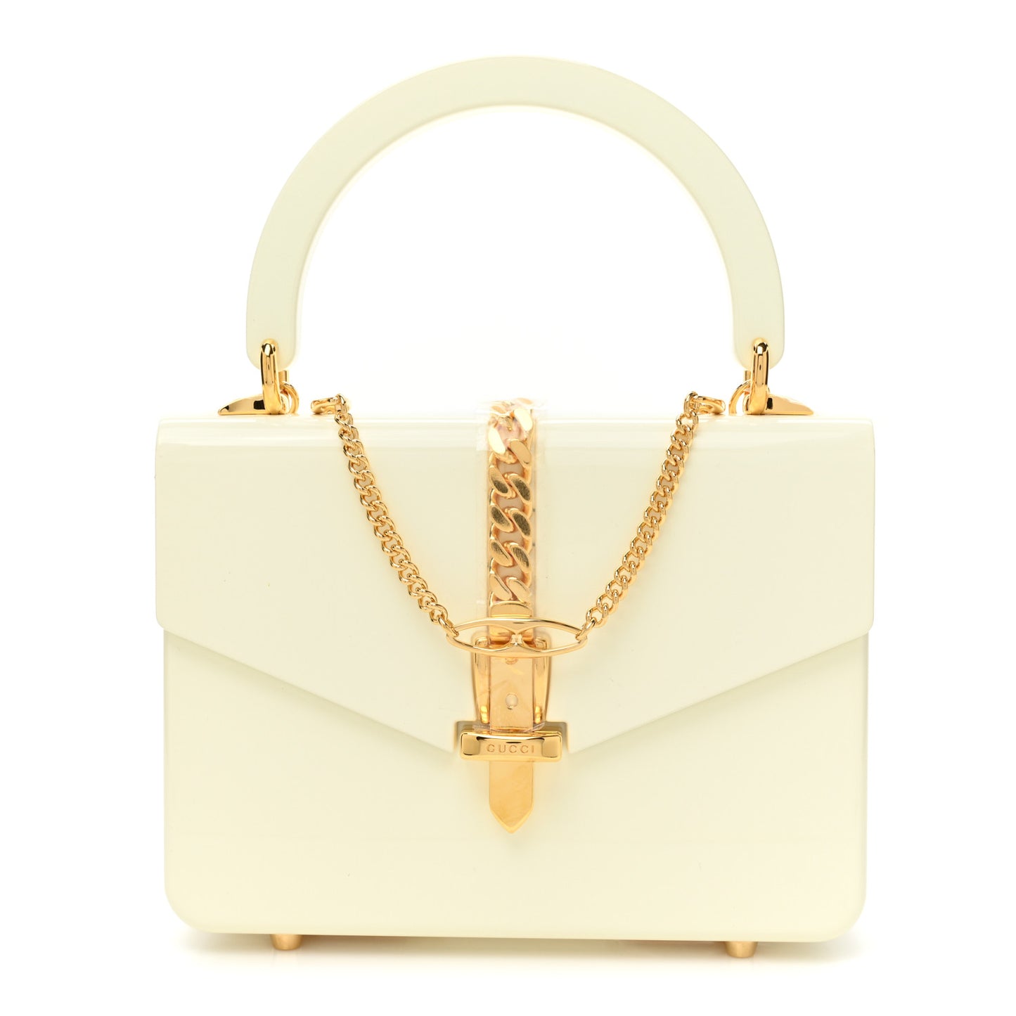 Plexiglass Mini Sylvie 1969 Top Handle Bag Ivory