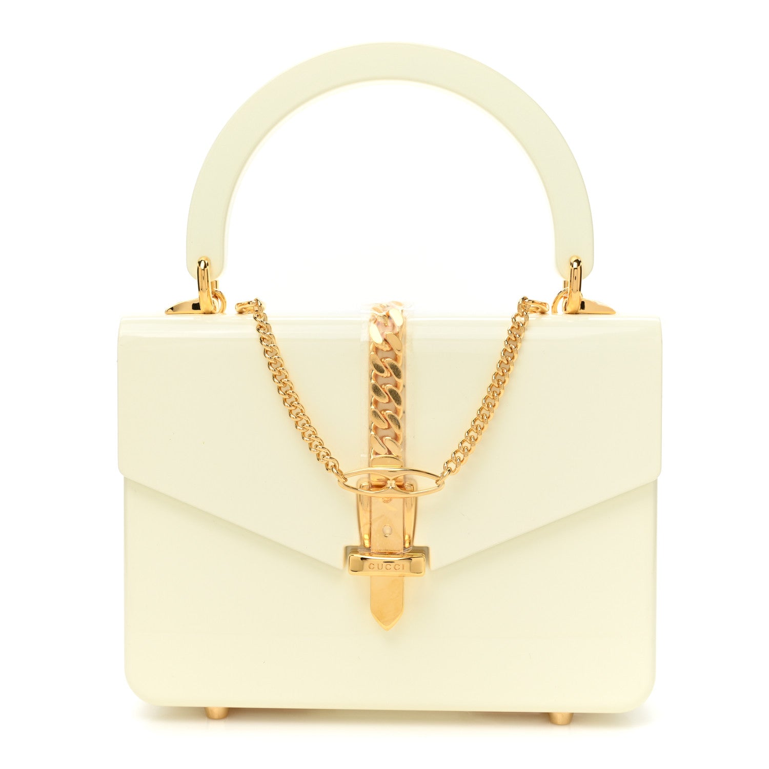 Gucci Plexiglass Mini Sylvie 1969 Top Handle Bag Ivory 1 of 10