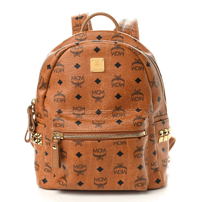 MCM Visetos Small Side Stud Stark Backpack Cognac 1 of 8