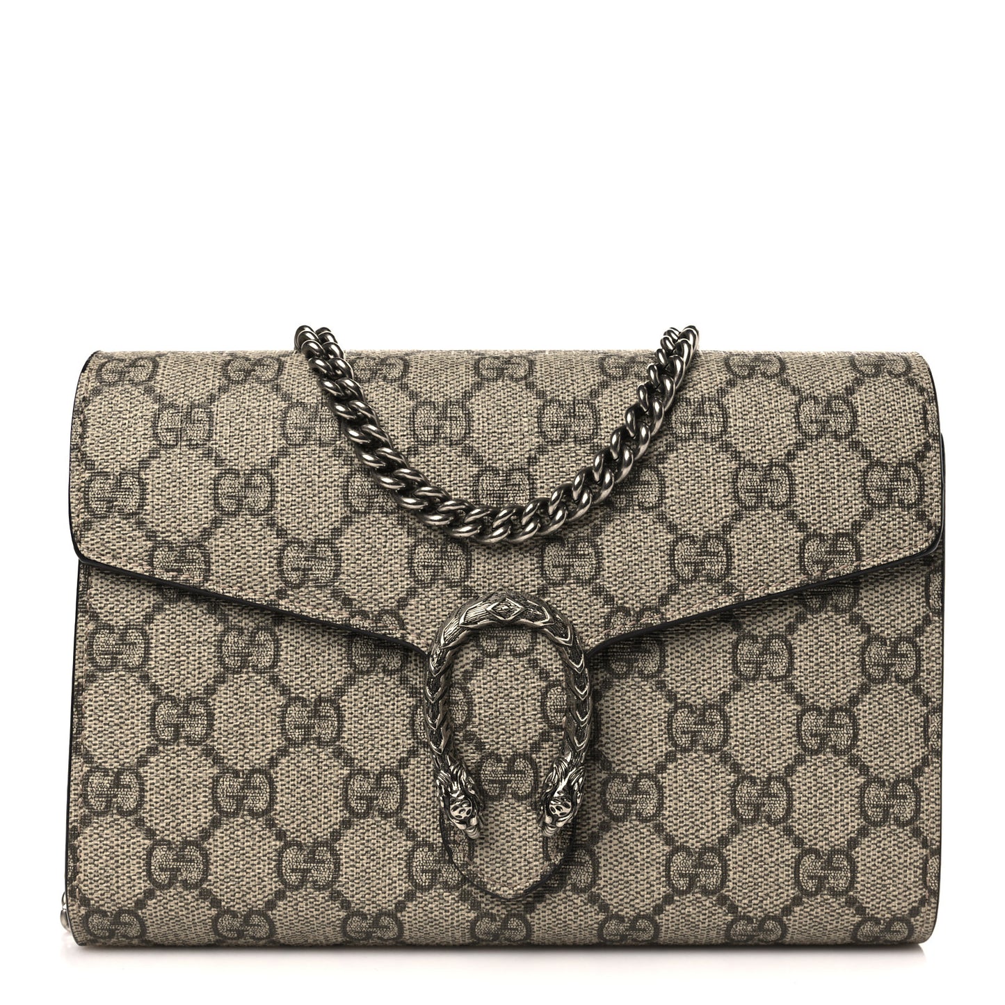 GG Supreme Monogram Mini Dionysus Chain Wallet Beige Taupe
