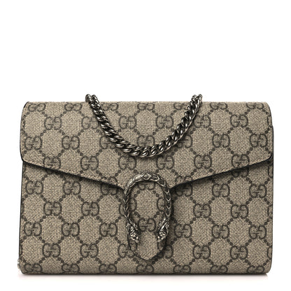Gucci GG Supreme Monogram Mini Dionysus Chain Wallet Beige Taupe 1 of 9