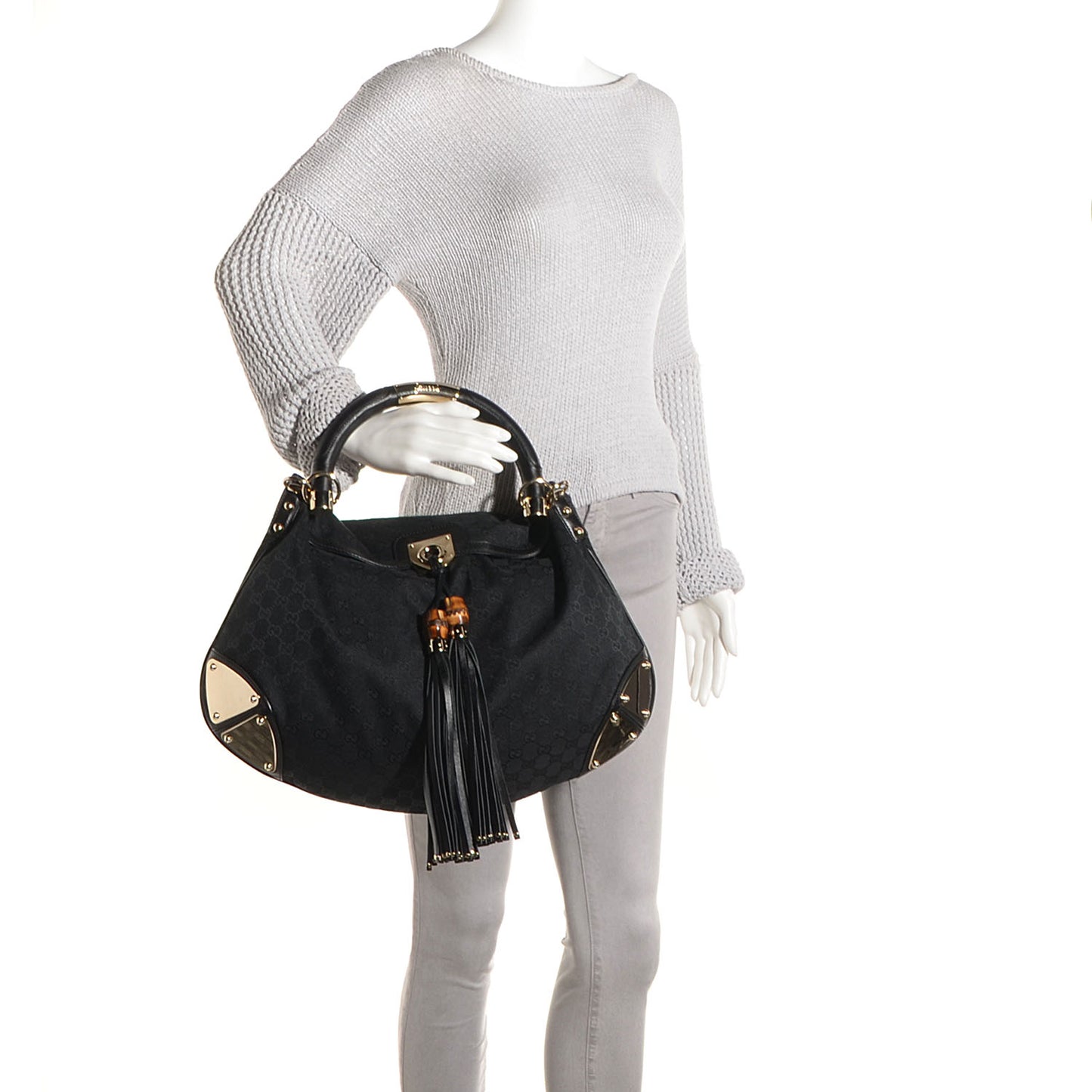 Monogram Large Indy Top Handle Bag Black