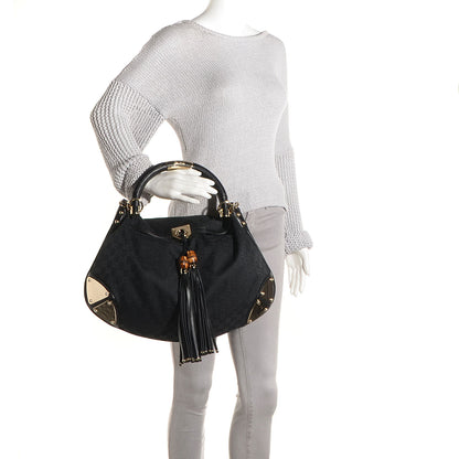 Gucci Monogram Large Indy Top Handle Bag Black 2 of 18
