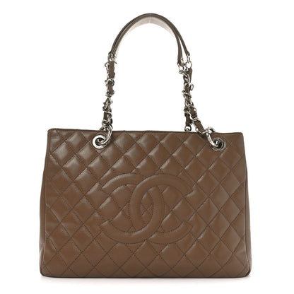 Chanel Caviar Quilted Grand Shopping Tote GST Dark Beige 1 of 10