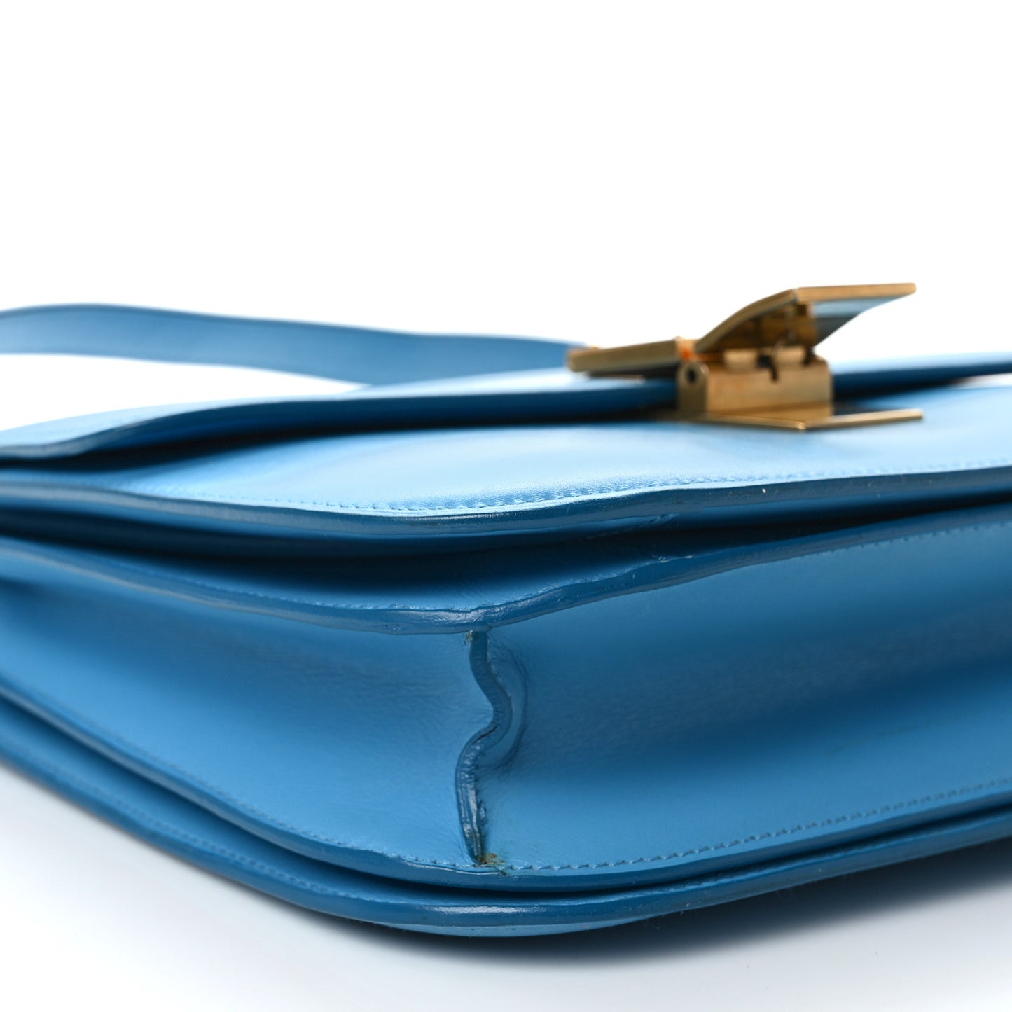 Box Calfskin Medium Classic Box Flap Bag Blue