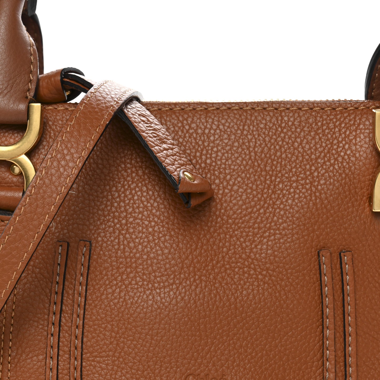 Calfskin Small Marcie Satchel Tan