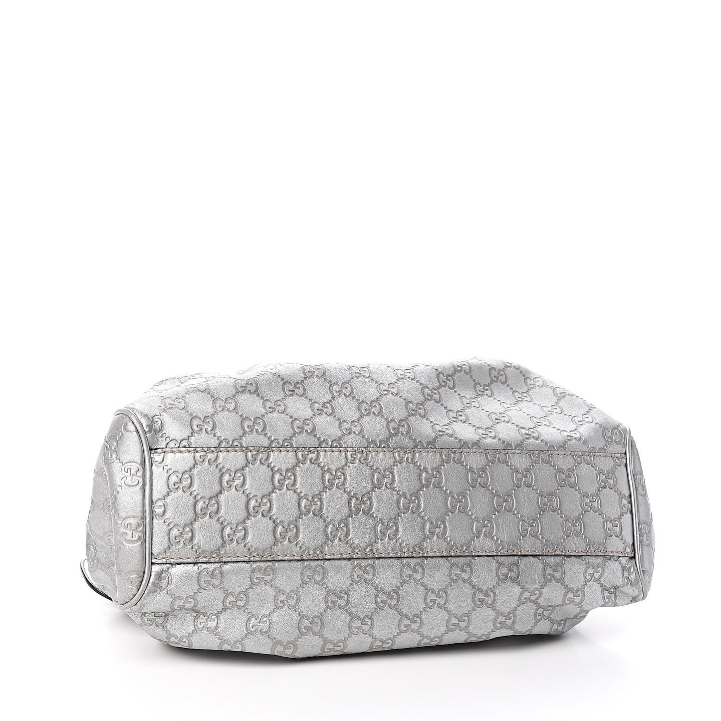 Metallic Guccissima Medium Sukey Tote Silver