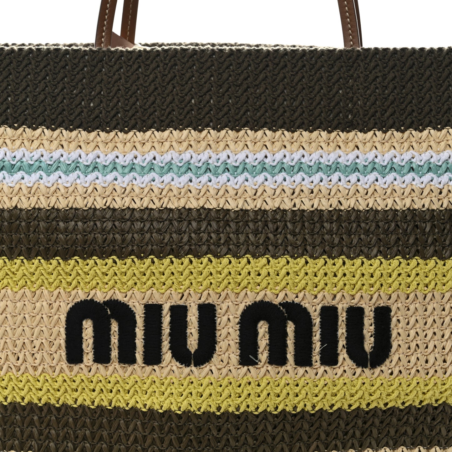 Raffia Crochet Stripe Tote Bag Tundra Limone Natural