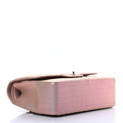 Chanel Metallic Caviar Chevron Quilted Jumbo Double Flap Light Gold 4 of 11