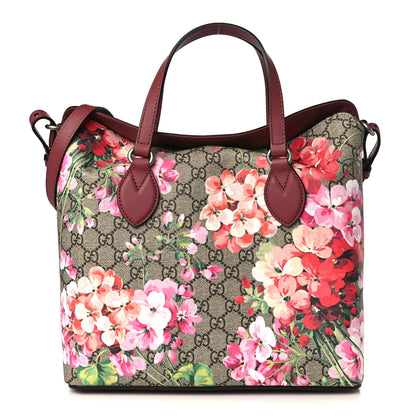 Gucci GG Supreme Monogram Blooms Linea A Foldover Tote Beige Multicolor Dry Rose 1 of 10