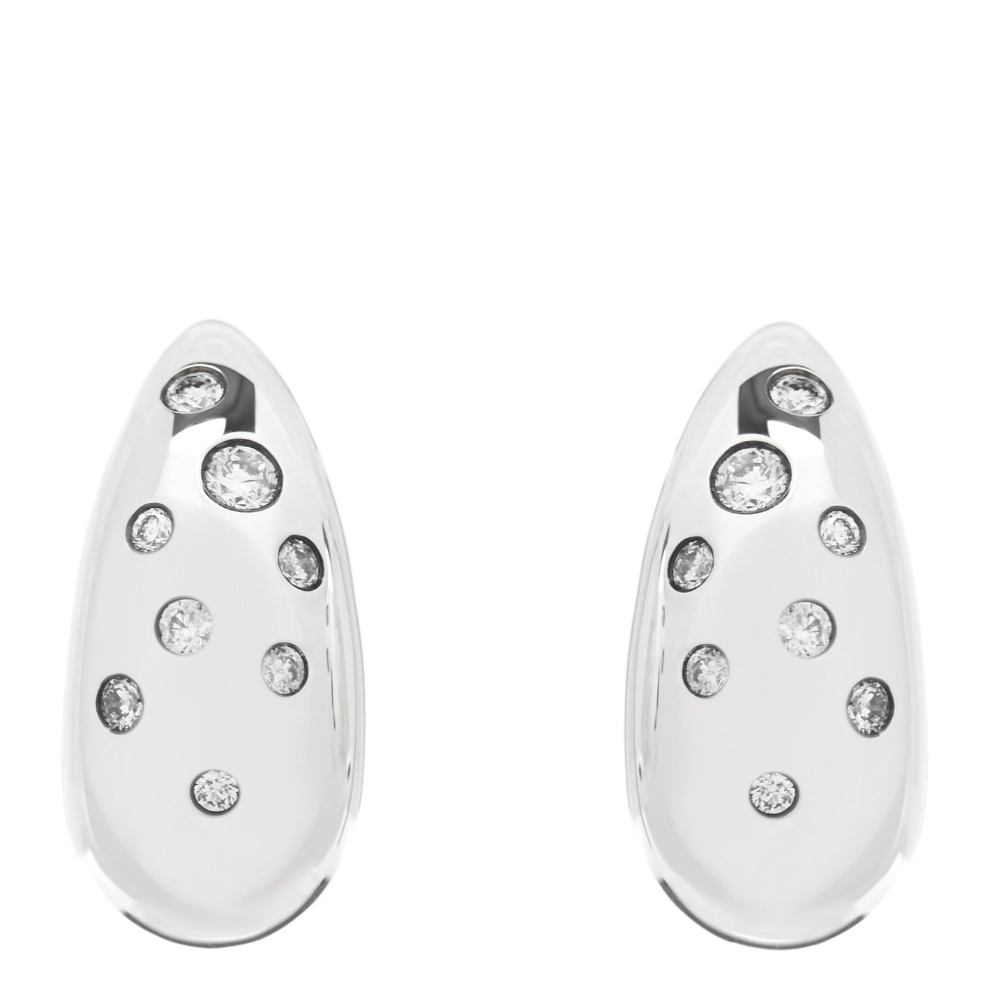 Sterling Silver Diamond 15mm Pure Form Earrings