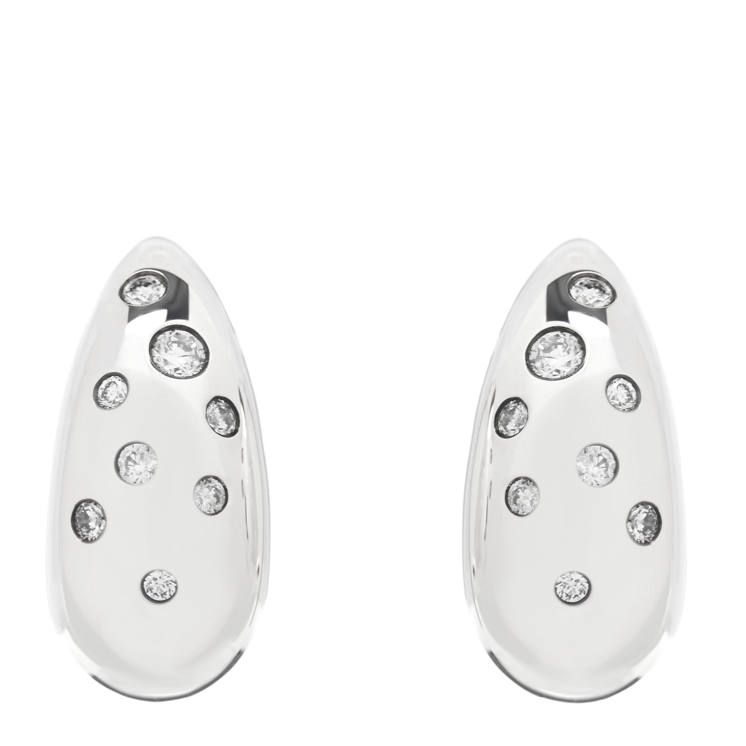 David Yurman Sterling Silver Diamond 15mm Pure Form Earrings 1 of 4