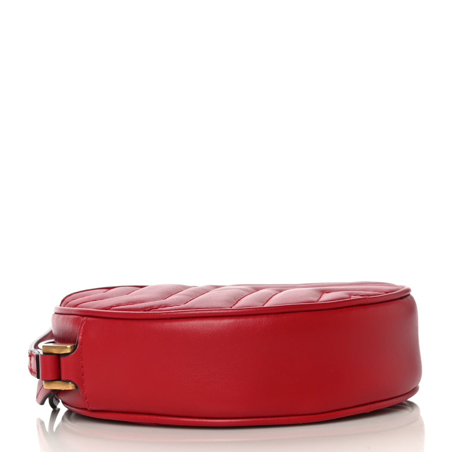 Gucci Calfskin Matelasse GG Marmont Round Wrist Wallet Hibiscus Red 4 of 10