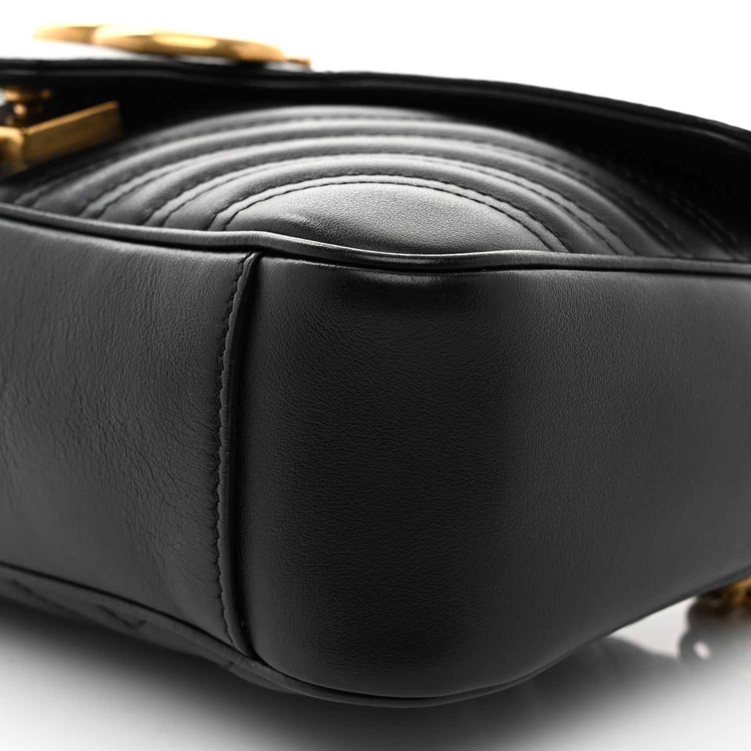 Gucci Calfskin Matelasse Small GG Marmont Shoulder Bag Black 11 of 11
