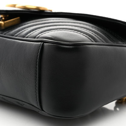 Gucci Calfskin Matelasse Small GG Marmont Shoulder Bag Black 11 of 11