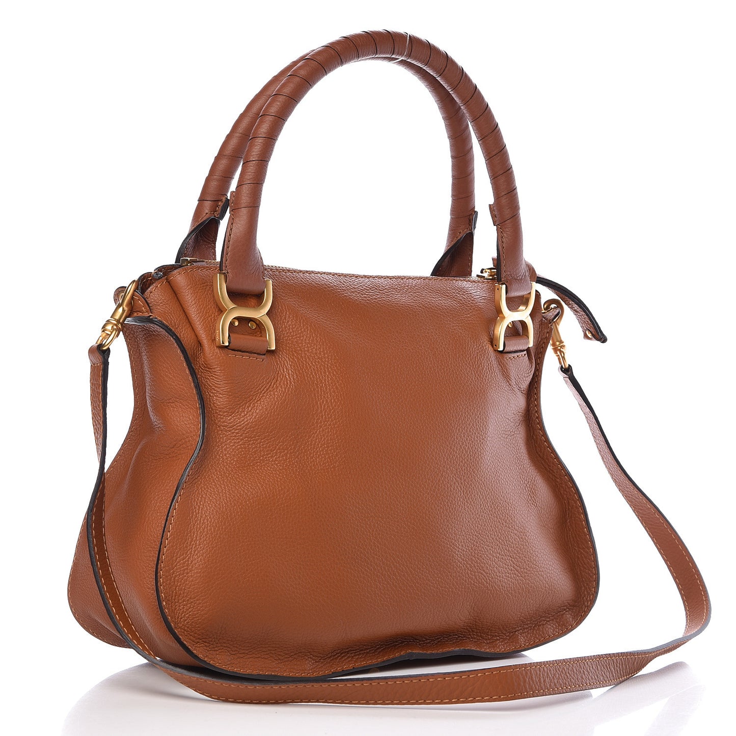 Calfskin Medium Marcie Satchel Tan