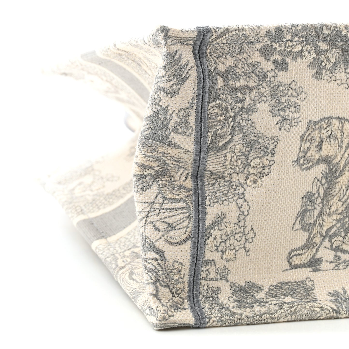 Canvas Embroidered Medium Dioriviera Toile De Jouy Book Tote Gray