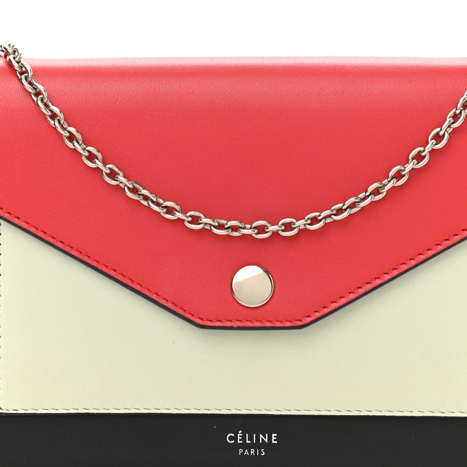 Celine Shiny Calfskin Clutch on a Chain Multicolor 7 of 11