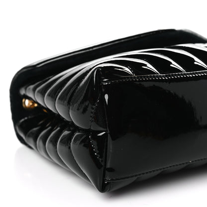 Saint Laurent Patent Y Quilted Monogram Small Loulou Chain Satchel Black 8 of 9