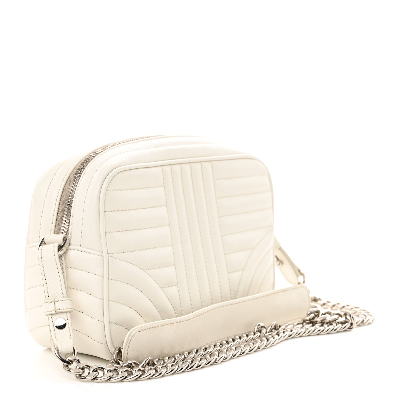 Prada Soft Calfskin Diagramme Crossbody Bag White 3 of 13